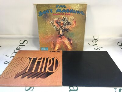 Three early UK pressings of Soft Machine LPs comprising Volume 2, Third and 5.