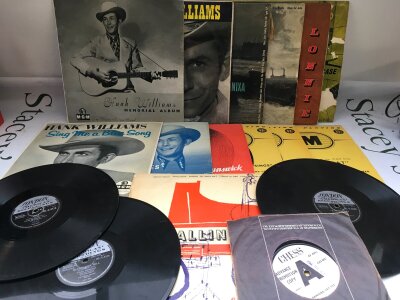 A Chuck Berry promo disc of Ramona, Say Yes b/w Lonely School Days plus some 78 records by various artists including Fats Domino, Hank Williams and others.