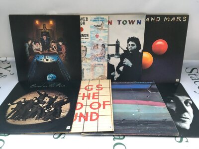 Seven Paul MCartney & Wings LPs plus a John Lennon compilation LP (8).