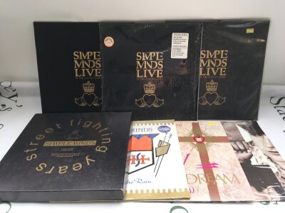 A collection of Simple Minds albums comprising a limited edition Street Fighting Years box CD/Cassette box set, In The City Of Light 2LP etc.