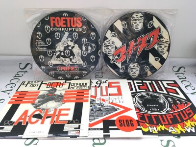 Five Foetus LPs and 12" singles including picture discs.