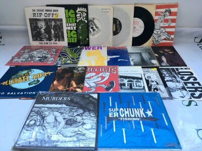 40 grunge, punk and alt rock 7" singles by various artists including Celibate Rifles, Rip Offs, Superchunk and others.