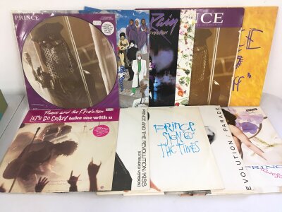 Ten Prince LPs and 12" singles including a My Name Is Prince picture disc.