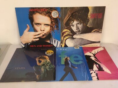 Five Simply Red LPs comprising Stars, Picture Book and others.