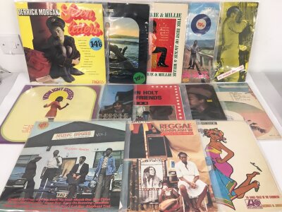 Thirteen reggae and ska LPs by various artists including Prince Buster, Derrick Morgan, Music Doctors and others.