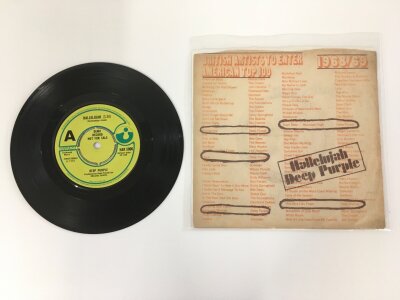 A rare Deep Purple demo disc of Hallelujah b/w April Part 1 with picture sleeve HAR 5006. Vinyl EX.