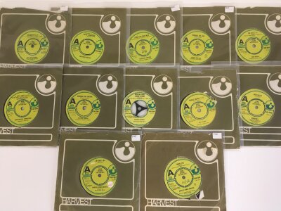 Twelve Harvest label 7" demo discs by various artists including Ike & Tina Turner, Southern Comfort, Climax Chicago and others.