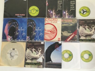 A collection of Pink Floyd 7" and 12" singles including some rare coloured vinyl and foreign pressings.