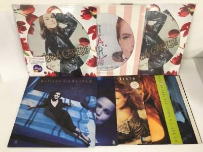 A collection of Belinda Carlisle LPs, 12" singles and CDs including three 12" picture discs.