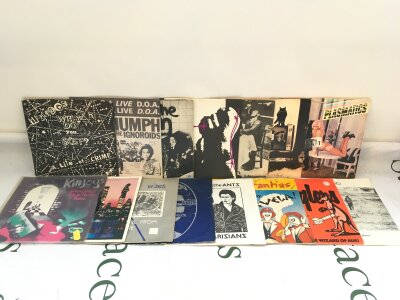 Thirty punk 7" singles by various artists including Sex Pistols, Weirdos, Killjoys and others.