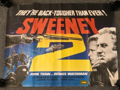A UK quad Sweeney 2 film poster, folded. Approx 30" x 40".