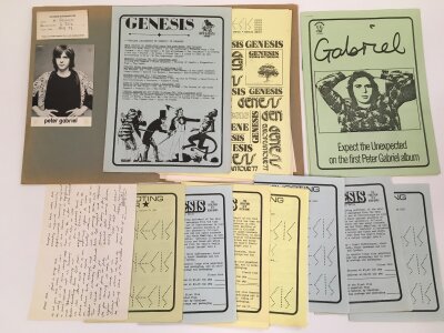 A rare 1970s Genesis fan club membership pack with newsletters, photos etc.