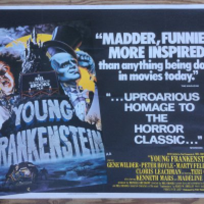 An original UK quad film poster for Young Frankenstein, approx 102cm x 76cm. Folded, minor imperfections.