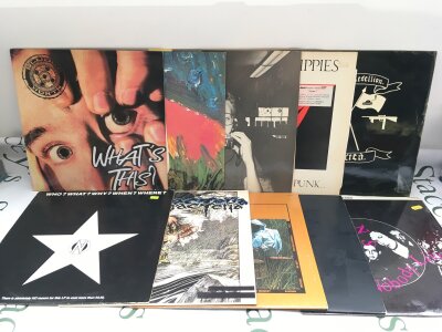 Ten punk and garage rock LPs by various artists including The Ejected, Meat Puppets, Sludgeworth and others.