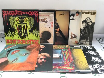 Ten punk LPs by various artists including Johnny Thunders, Slaughter & The Dogs, The Dickies and others.