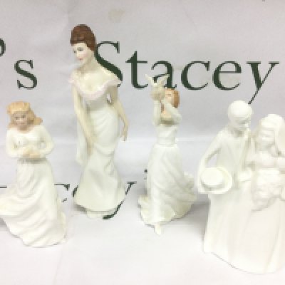 Four Royal Doulton figures of ladies. Shipping category D. NO RESERVE