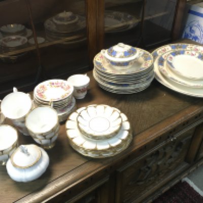Colclough tea set , Royal Vale tea set, Lung Ching plates and platter plates. This lot cannot be posted NO RESERVE