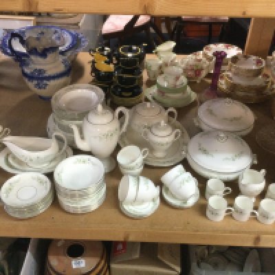 A Wedgwood dinner service in Westbury pattern plus six coffee cups and five saucers. Shipping category D.