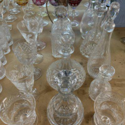 A good collection of crystal and glassware to include decanters, oversized etched glasses. Stuart and Webb crystal etc. (D- postage not avaliable for this lot).NO RESERVE