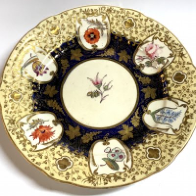 An Early porcelain Coalport cabinet plate C.1830
