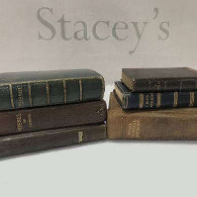 Late 19th/ 20th century French bibles and Missal books including miniature leather bound examples. . Postage category B