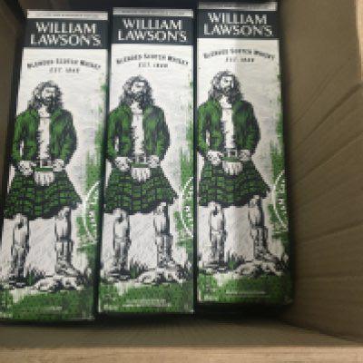 18 bottles of William Lawson blended Scotch whiskey.