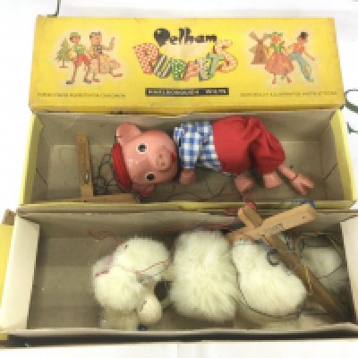 Two Pelham Puppets comprising Pinky from Pinky & Perky and a white poodle (2). Shipping category B. NO RESERVE