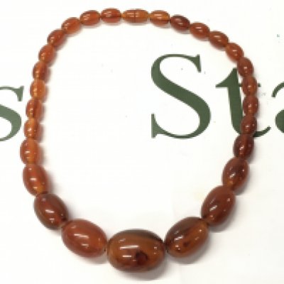 Bakelite amber necklace , 46cm and 58g approximate weight Postage category A