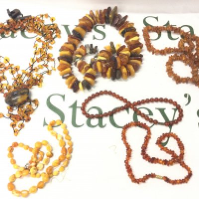 A Large Baltic Amber Necklaces Lot, 365g