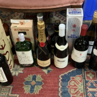 A mixed collection of alcohol to include Gin, Vodka, Wines, Mo&euml;t x 2, Disaronio, etc. (16)