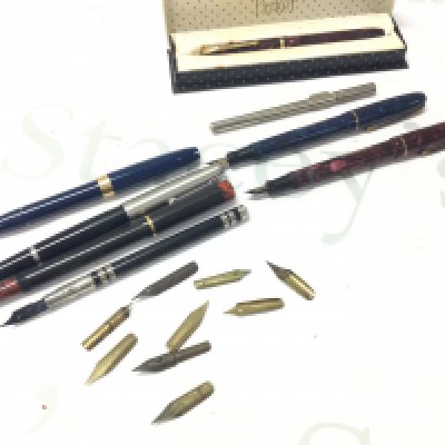 A collection of assorted pens including Parker and Sheaffers etc Postage B