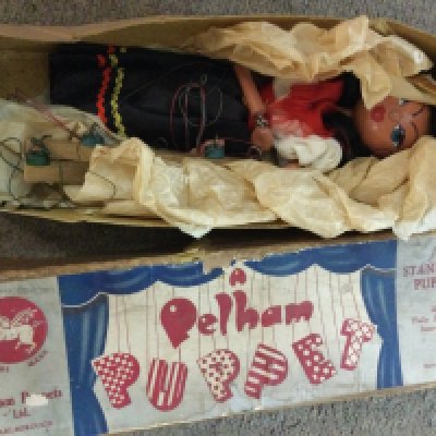 A boxed Pelham puppet
