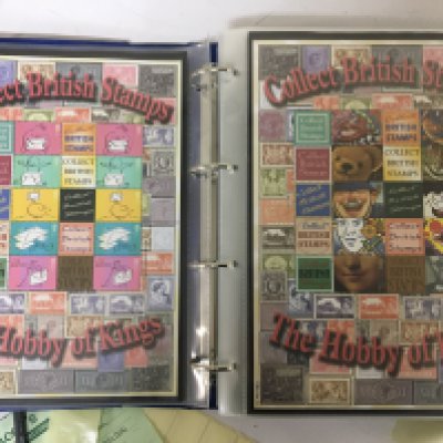 An album containing British including Isle of Man First class &#20132662751 and other denominations stamp sheets mainly ten stamps to a sheet approximately 50 sheets all unused mint condition.