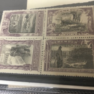 An album of stamps and first day covers including some signed covers unused blocks of stamps British Empire World Peace a block of remembrance stamps 1948 Olympics and others.