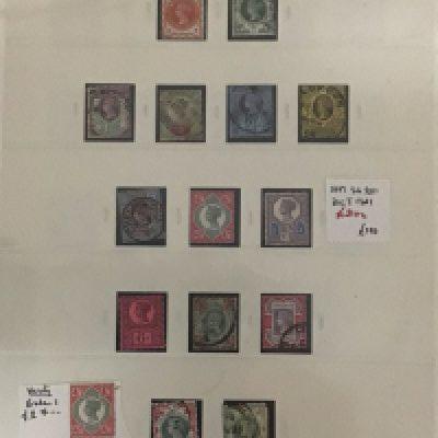 An album containing British Victorian stamps some unused. Also nice examples of Edward VII to George VI.