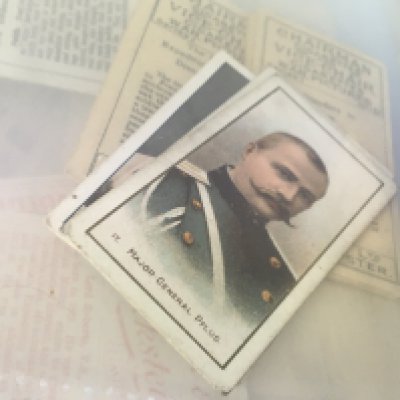 A box containing an extensive collection of cigarette cards and other collectors cards including Players Poultry Taddy Card British Medals Series two 17 Major General Pflug other vintage sporting cards and numerous others.