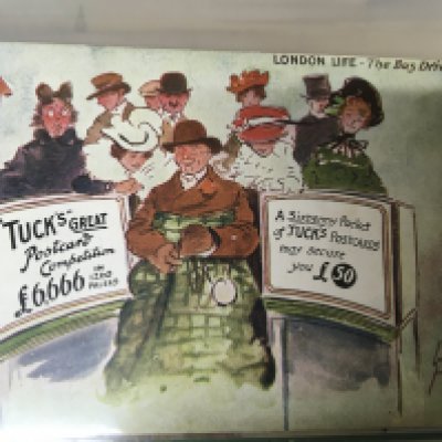 A box containing numerous albums containing mixed theme Edwardian and later postcards in approximately sixteen albums. Including many Tuck cards