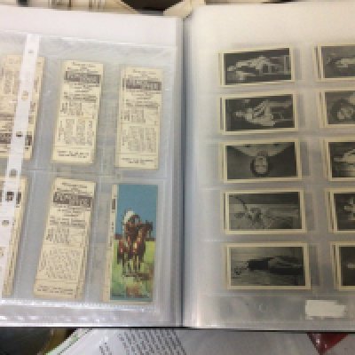 A collection of seven albums of vintage cigarette cards comprehensive collection.